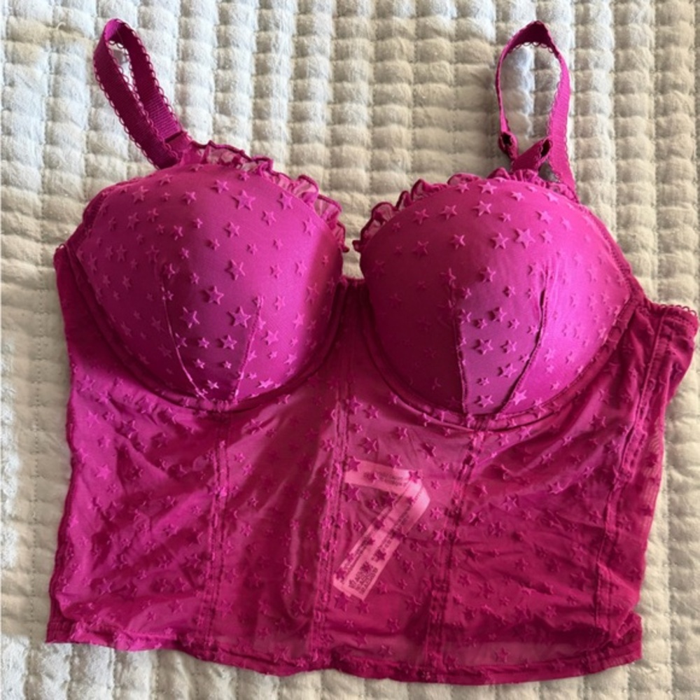 Victoria's Secret Fuchsia Star-Patterned Bra